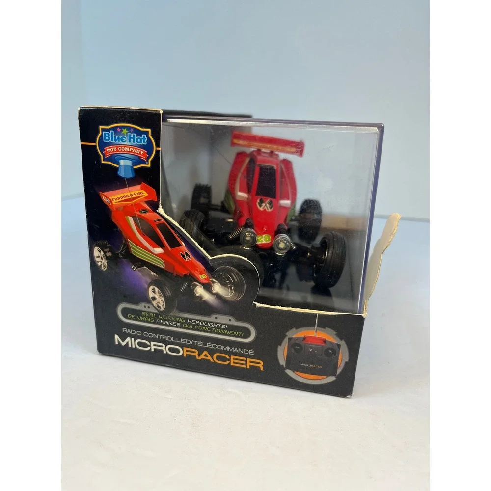 Blue Hat Toy Company MicroRacer RC Car Red Formula-Fire 49MHz Working Headlights
